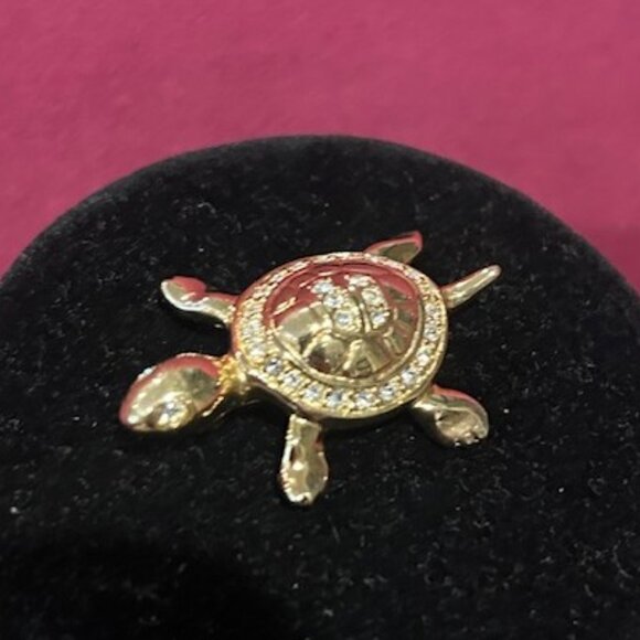 SWAROVSKI Crystal Gold Tone TURTLE BROOCH - Picture 3 of 10